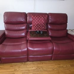 Theater Recliner Couch W/lamps 