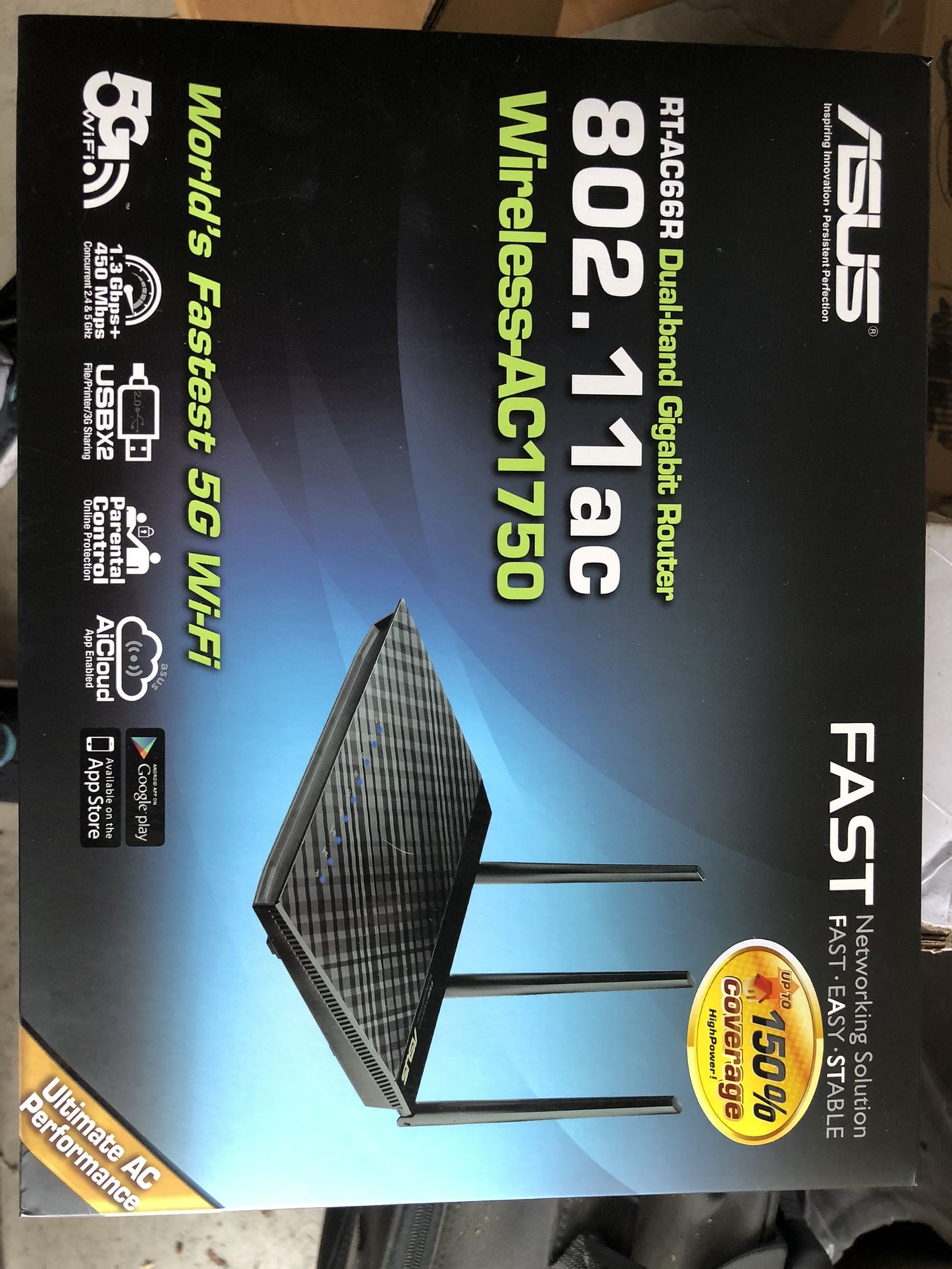 Asus Dual Band 3x3 802.11 AC Gigabyte Router RT-AC66R