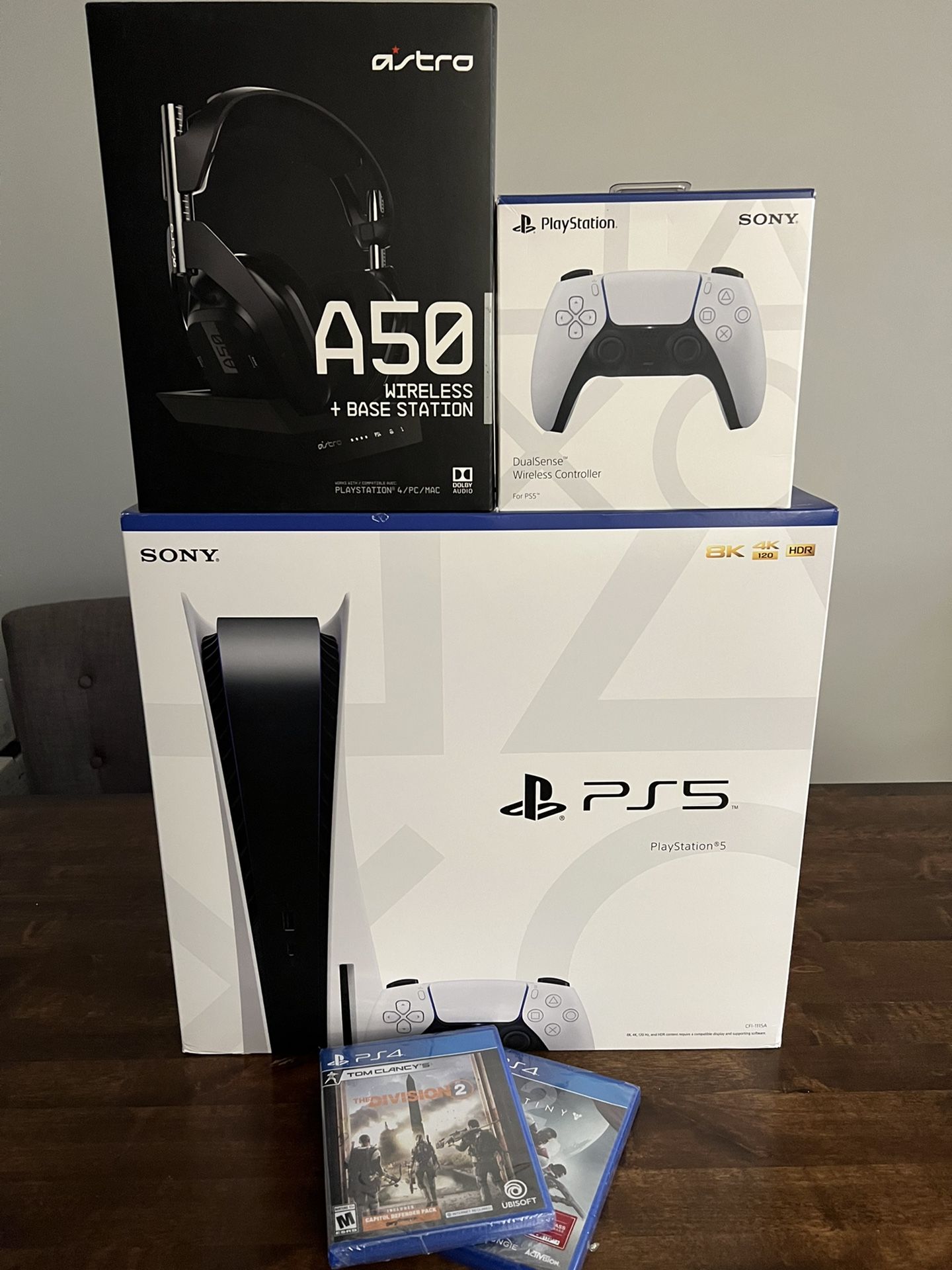 NEW PS5 CONSOLE Bundle ASTRO A50 EXTRA CONTROLLER FREE GAMES