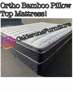 King Bamboo Orthopedic Pillow Top Mattress and Boxspring