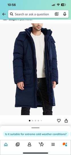 NWT Men’s Navy Blue Long Parka Size Medium Rejork Brand 