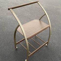 Vintage Mid Century Modern MCM TV Rack Stand Luggage Suitcase Rolling Bar Tea Cart Trolley