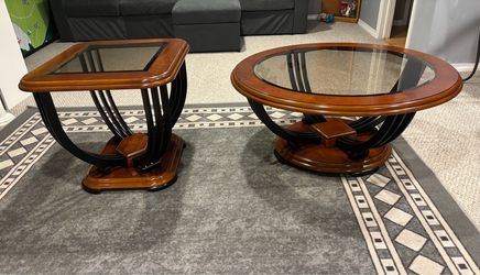 Modern Glass Top Coffee Table & End Table Set
