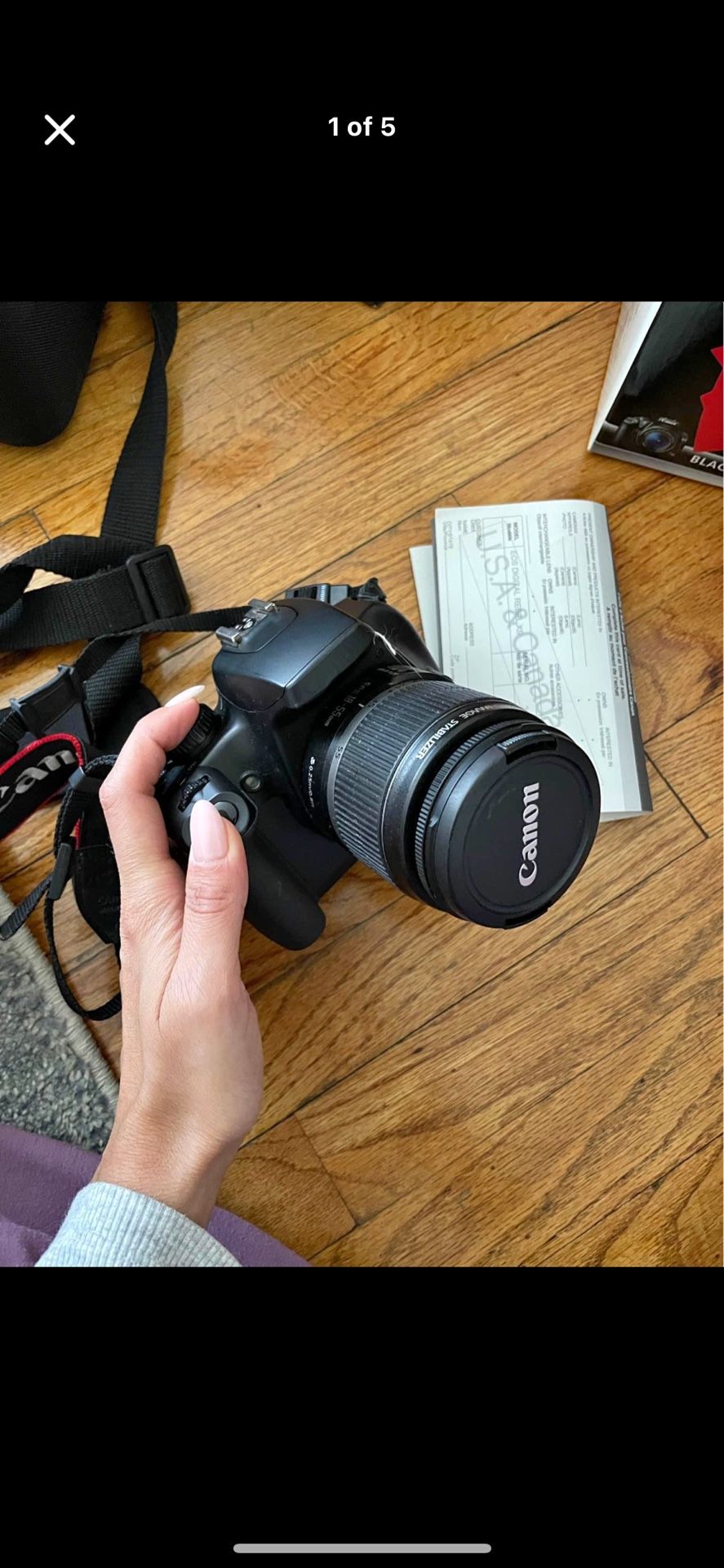 Canon Rebel XS camera with 8mm lens
