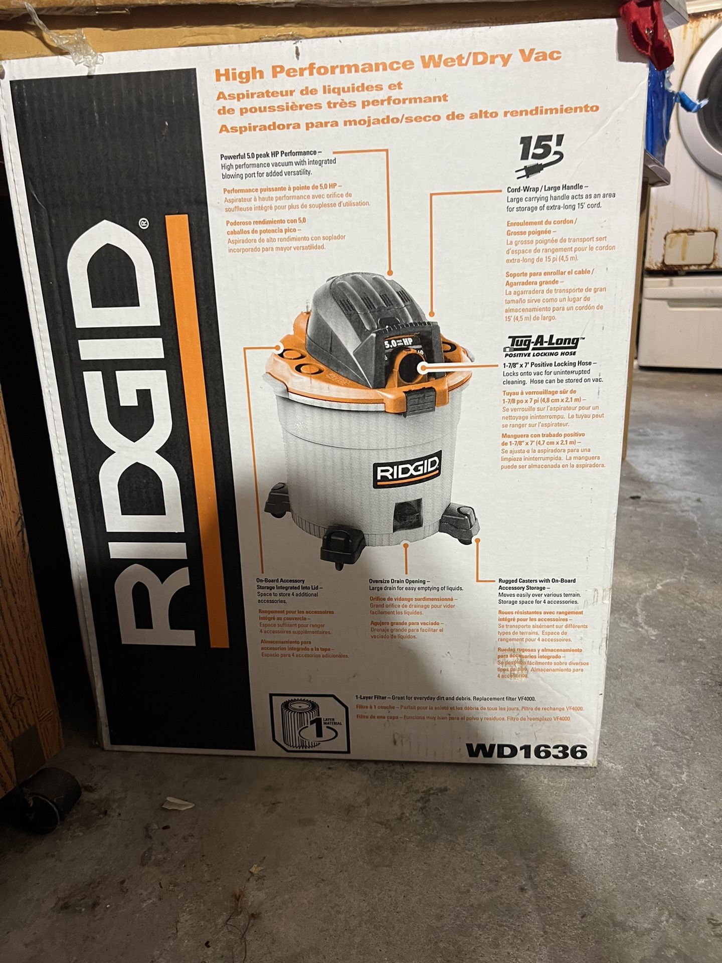 Brand New In box Rigid 16 Gallon Shop Vac