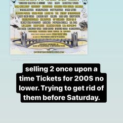 2 Tickets For Once Upon A Time 