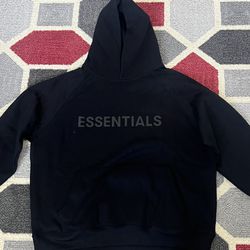 Black Essentials "Fear Of God" Pullover Hoodie, Size Small