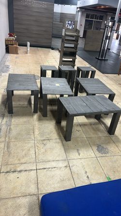 4 Gray Coffee And 3 N tables