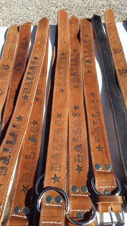 Dog collars 100%leather S,M,L,XL custom with dog name (collares para perros grandes resistentes todas las medidas)