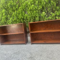 Beautiful Pair Of Solid Pine Wood Shelves 