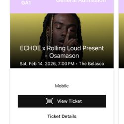 Osamason Feb 14th GA Tickets at The Belasco