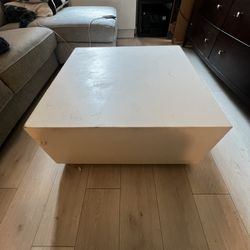 CB2 Ivory Cement Coffee & Side Table