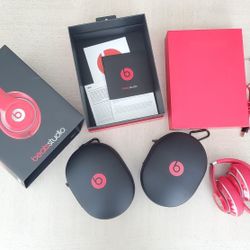 All Red Beats Sudio Headphones With Box (Read Description)