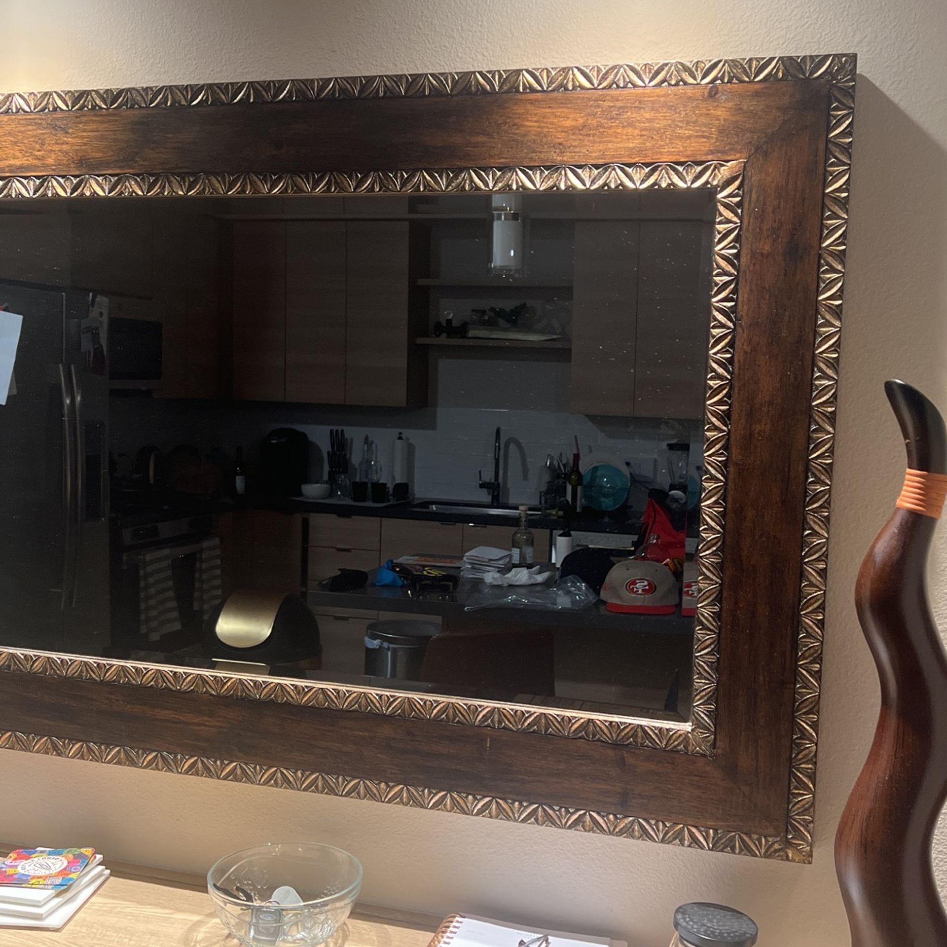Brown Framed Mirror w/ Gold Trim $150 OBO (originally $229)