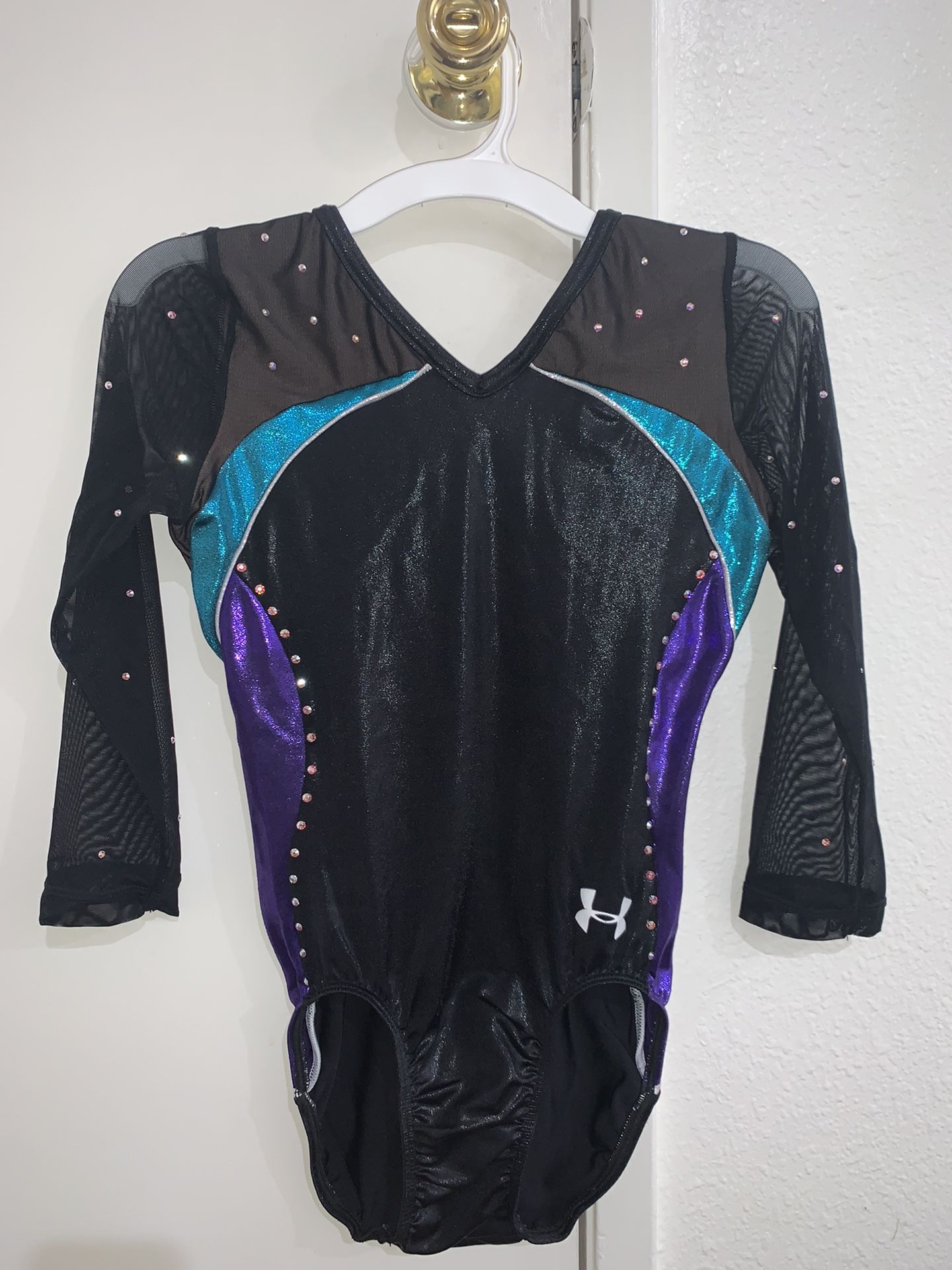 Black, Turquoise & Purple Under Armour Adult Medium Gymnastics Leotard