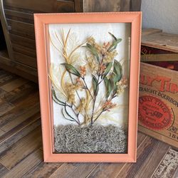 Wooden Shadow Box Floral Wall Art