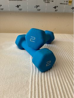 Set of Two Light Blue 2Lbs Dumbbells