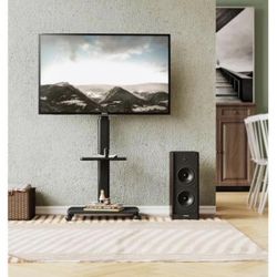 📺 Universal TV Stand Cart w/ Wheels – Swivel & Height Adjustable! 📺