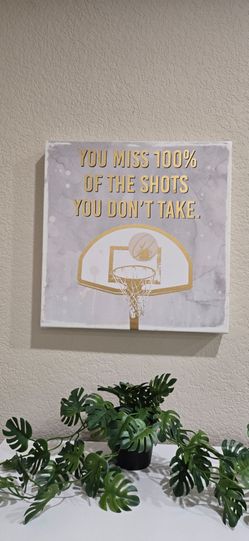 Basketball Motivational Quote Canvas Wall Art