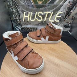 VEJA ESPLAR MID FURED LEATHER TUILE KIDS 13.5