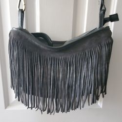 VINTAGE MAJA SUEDE LEATHER FRINGE CROSSBODY PURSE MINT CONDITION 