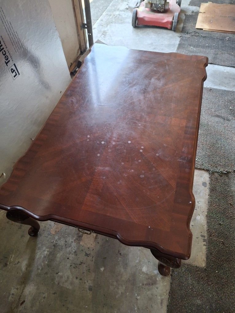 Center Table And Single Leather Sofa