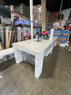 Costco Transformer extendable table , bench + coffee table