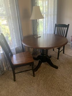 Solid wood table with 2 chairs