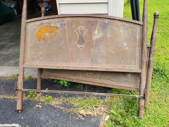 Antique metal bed frame
