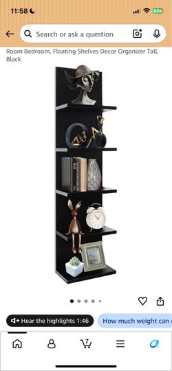 black shelves