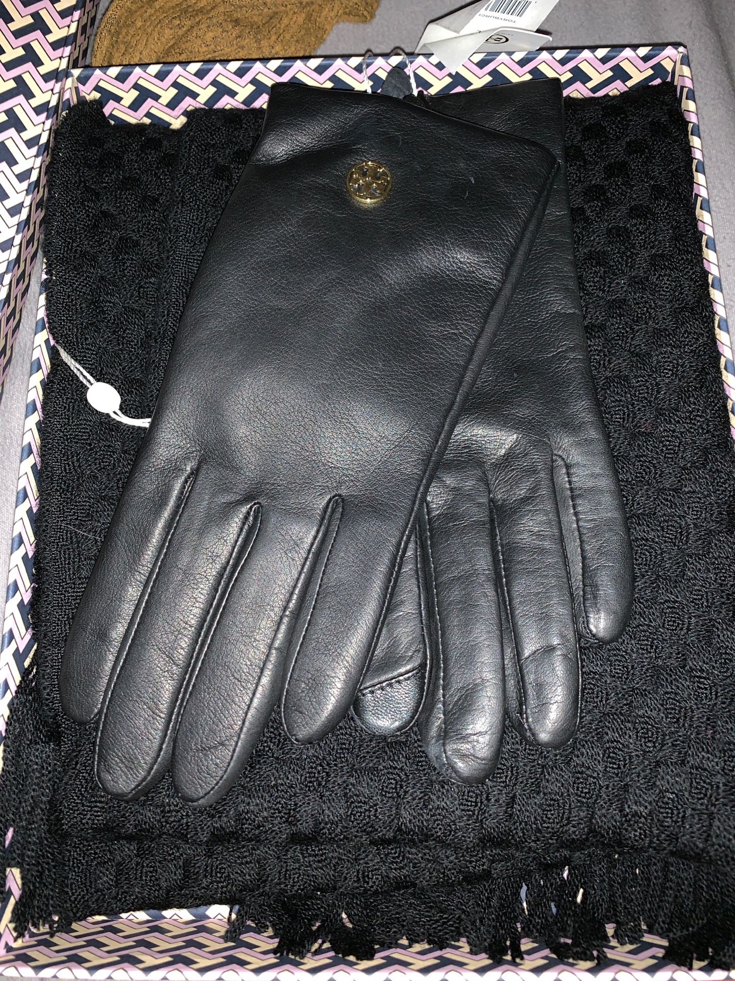 Tory Burch scarf and glove set
