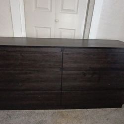 ​Modern 6-Drawer Dresser - Espresso / Dark Brown