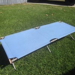 STEEL FRAME cot 75" long x 27" wide, 14"H, GOOD CONDITION