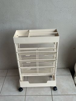 Slim 5 tier rolling organizer cart