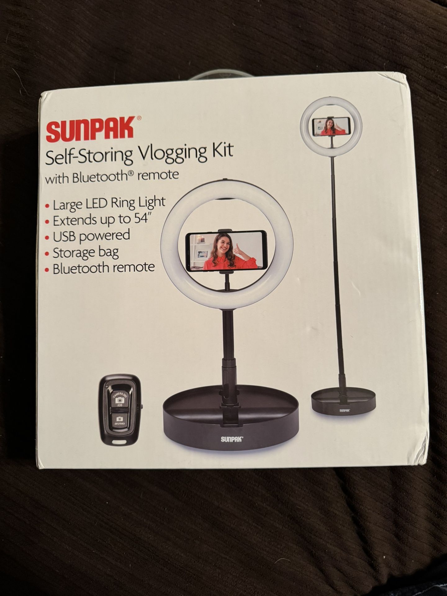 Sunpak Self-Storing Vlogging Kit with Bluetooth remote