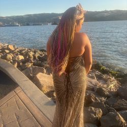 theqt LaDivine J871 strapless beaded gown