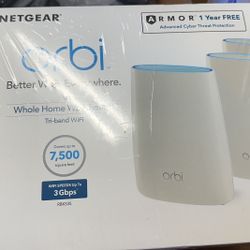 Netgear Orbi Whole Home Mesh WiFi System with Advanced Cyber Threat Protection, 3-Pack (RBK53S-100NAS)