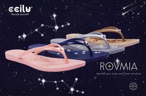 Ccilu Stepping Stones Rovmia Flip Flops for Women with Swarovski Crystal and Acupressure Technology