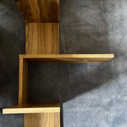 corner shelving - wood corner shelf - cool, geometric decor