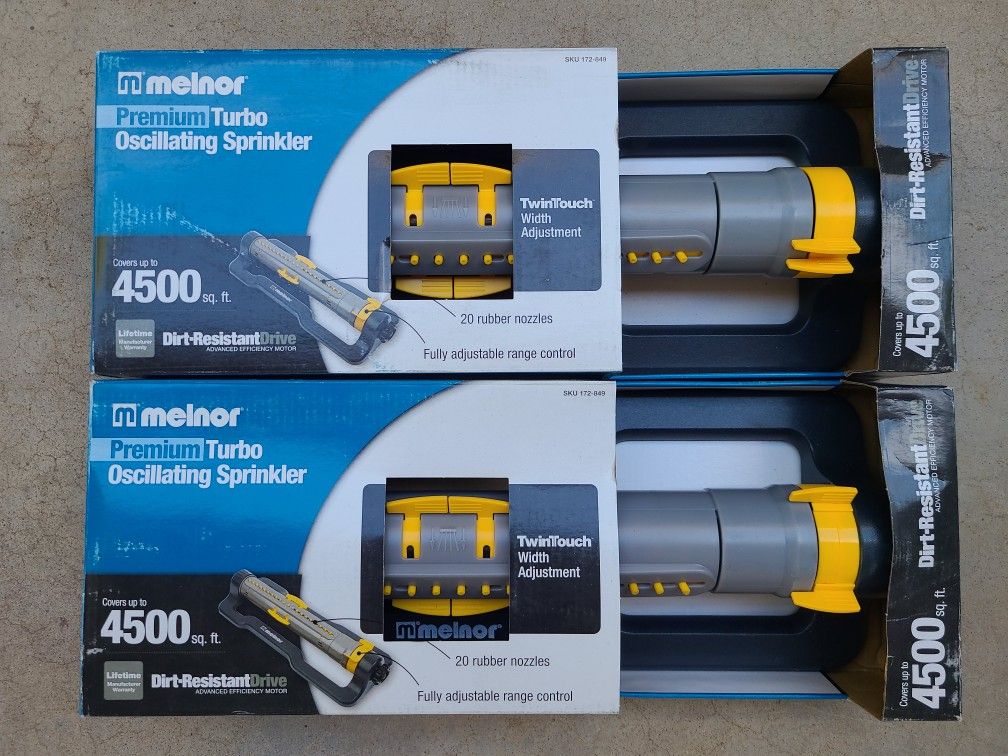 Melnor Turbo Deluxe 4500sqft Oscillating Sprinkler x2