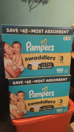 Pampers & Huggies boxes Extra-Large..$50 each (cada caja)