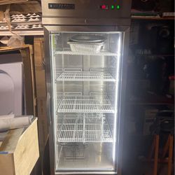 Maxx Cold 26.8 in. 23 cu ft. wide Single Glass Door Reach-In Freezerless Refrigerator, Bottom Mount, Stainless Steel