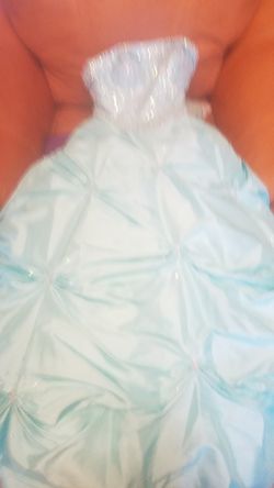 Aqua prom dresse or quinsianera dress