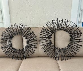 NEW 4Pc. Black Metal Starburst Wall Decor