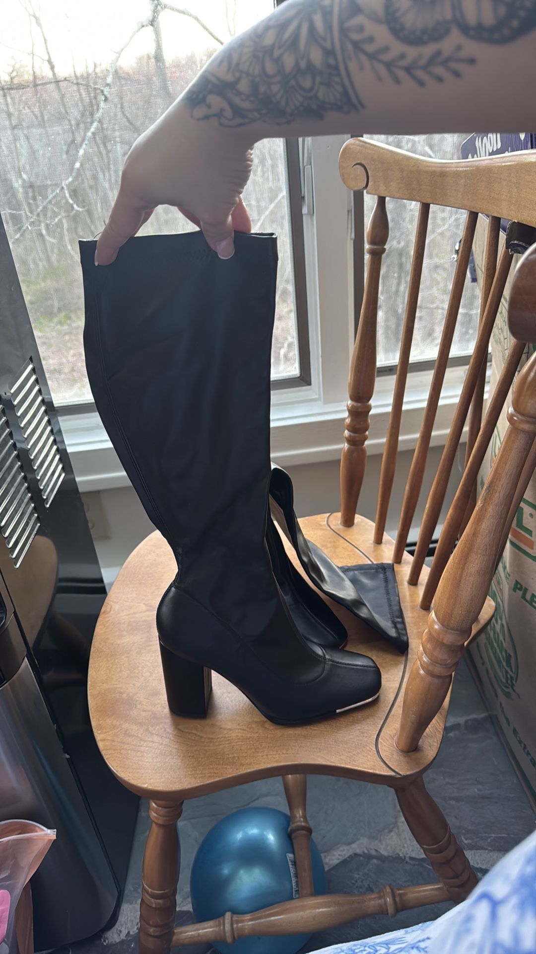 Knee high black boots