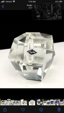 Mid Century Hoya Japan Faceted Crystal Bud Vase