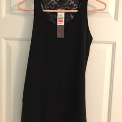 Lace Satin Tank Top M