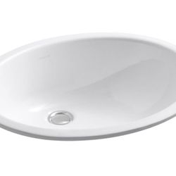 KOHLER Caxton 19-1/4 in. Oval Vitreous China Undermount Bathroom Sink in White
