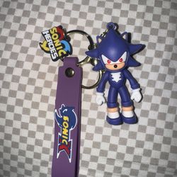 Sonic Keychain With Wrist Strap And Bag Clip 