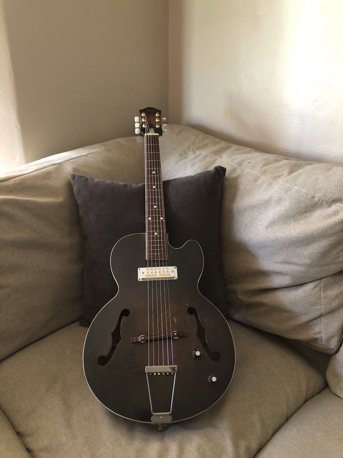 Vintage Rodeo Hollow Body Guitar With Gold Foil Pickup With Original Gig Bag( Read Description)